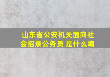 山东省公安机关面向社会招录公务员 是什么编